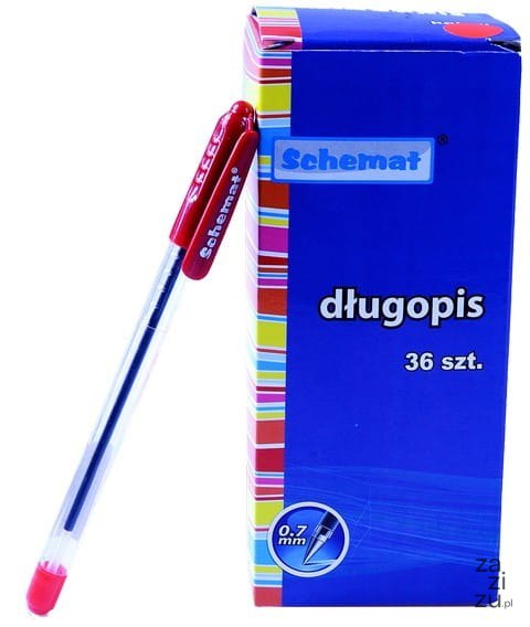Długopis 36szt. czerwony SCHEMAT Długopis 36szt. czerwony SCHEMAT