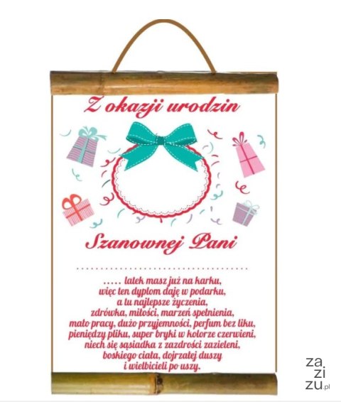 Dyplom ogólny do wypisania Urodziny dla Pani Dyplom ogólny do wypisania Urodziny dla Pani