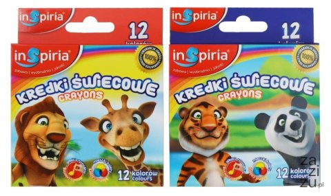 Kredki 12szt. świecowe INSPIRIA Kredki 12szt. świecowe INSPIRIA