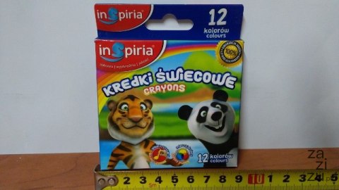 Kredki 12szt. świecowe INSPIRIA Kredki 12szt. świecowe INSPIRIA