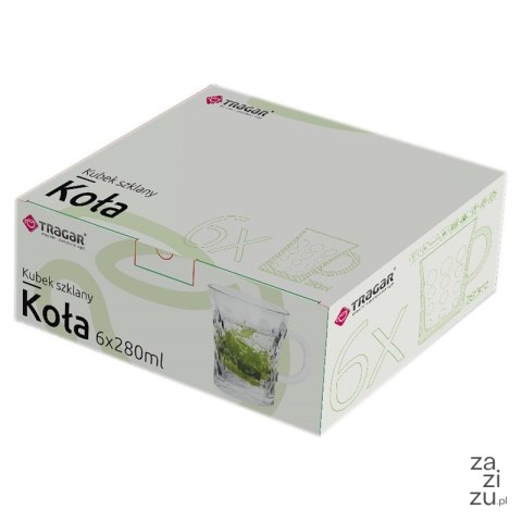 Kubki szklane 6szt. KOŁA 280ml Kubki szklane 6szt. KOŁA 280ml