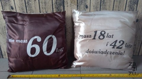Poduszka obustronna 40x40 URODZINY 60-tka Poduszka obustronna 40x40 URODZINY 60-tka