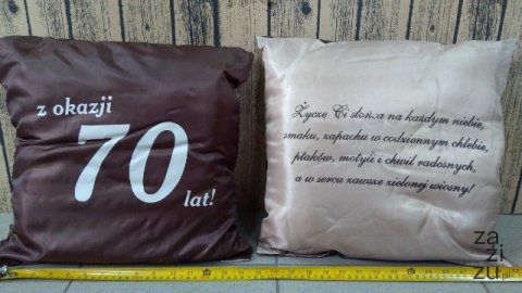 Poduszka obustronna 40x40 URODZINY 70-tka Poduszka obustronna 40x40 URODZINY 70-tka
