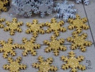 Śnieżynki styropianowe brokat ZŁOTO/SREBRO 20szt. Śnieżynki styropianowe brokat ZŁOTO/SREBRO 20szt.