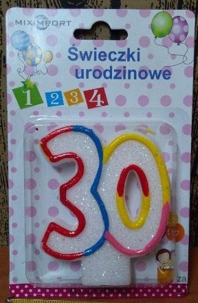 Świeczka urodzinowa ''30'' | ŚW-289K Świeczka urodzinowa ''30'' | ŚW-289K