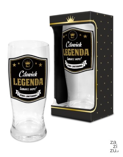 Szklanka do piwa 500ml GOLD CZŁOWIEK LEGENDA... Szklanka do piwa 500ml GOLD CZŁOWIEK LEGENDA...