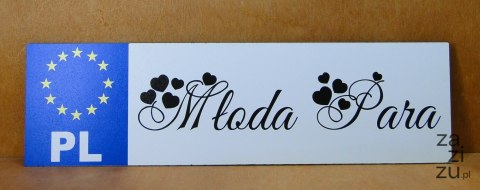 Tablica rejestracyjna MŁODA PARA 35 x 10 cm. | P1117 Tablica rejestracyjna MŁODA PARA 35 x 10 cm. | P1117