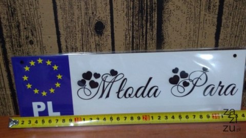 Tablica rejestracyjna MŁODA PARA 35 x 10 cm. | P1117 Tablica rejestracyjna MŁODA PARA 35 x 10 cm. | P1117