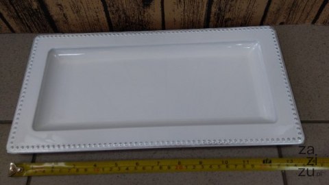 Talerz plexi 18x36cm BIAŁO-SREBRNY Talerz plexi 18x36cm BIAŁO-SREBRNY