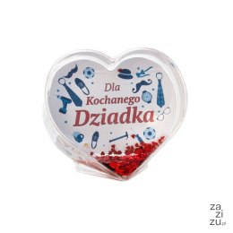 Akrylowa ramka w kształcie serca z napisem dla Dziadka