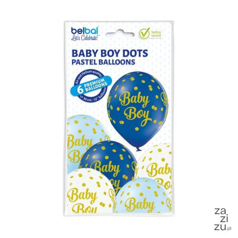 Balony 6szt. BABY BOY DOTS | 42-26 Balony 6szt. BABY BOY DOTS | 42-26