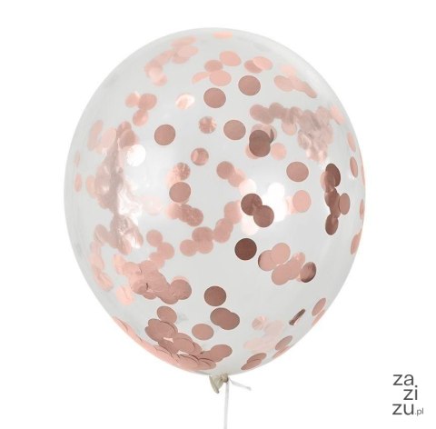 Balony przezroczyste 5szt. z czerwonym konfetti 30cm | BNK-8612 Balony przezroczyste 5szt. z czerwonym konfetti 30cm | BNK-8612