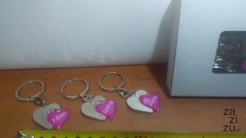 Brelok metalowy 10szt DWA SERCA Brelok metalowy 10szt DWA SERCA