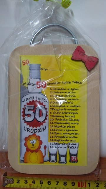 Deska urodziny ''50'' | 22 x 12 cm. T12 P566 Deska urodziny ''50'' | 22 x 12 cm. T12 P566