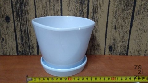 Doniczka + podstawka biała MARCEL 13cm Doniczka + podstawka biała MARCEL 13cm