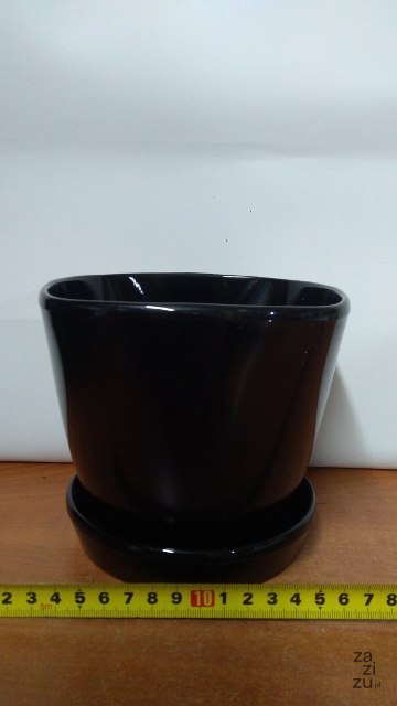 Doniczka z podstawką MARCEL 13cm CZARNA Doniczka z podstawką MARCEL 13cm CZARNA