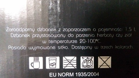 Dzbanek żaroodporny z zaparzaczem 1,5l COOK LINE Dzbanek żaroodporny z zaparzaczem 1,5l COOK LINE