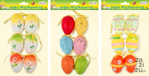Jajka plastikowe 6szt zawieszka WPJ-8897 Jajka plastikowe 6szt zawieszka WPJ-8897