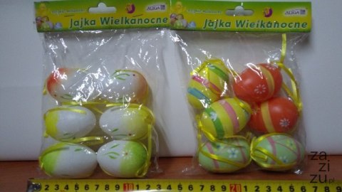 Jajka plastikowe 6szt zawieszka WPJ-8897 Jajka plastikowe 6szt zawieszka WPJ-8897