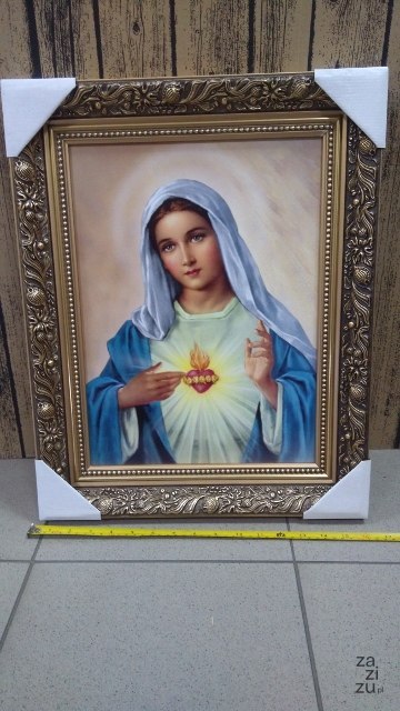 Obraz w złotej ramie 30x40cm SERCE MARYI Obraz w złotej ramie 30x40cm SERCE MARYI