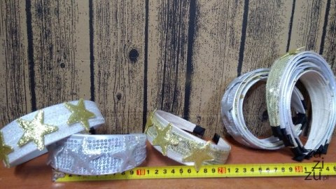 Opaska do włosów 12szt. złota/srebrna GWIAZDKA Opaska do włosów 12szt. złota/srebrna GWIAZDKA