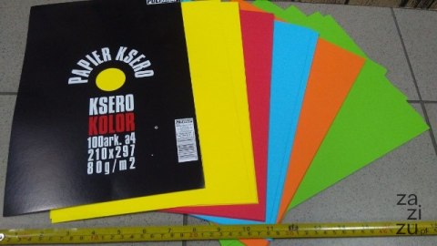 Papier ksero kolor 100arkuszy A4 80G/M2 Papier ksero kolor 100arkuszy A4 80G/M2