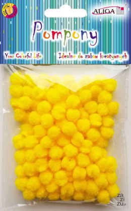 Pompony 120szt. ŻÓŁTE 1cm | POM-306
