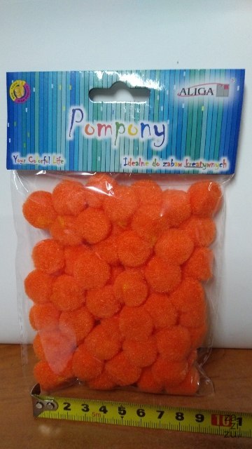 Pompony 60szt. POMARAŃCZOWE 2cm | POM-407 Pompony 60szt. POMARAŃCZOWE 2cm | POM-407