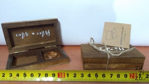 Pudełko drewniane na obrączki 10x5cm PKWD2 Pudełko drewniane na obrączki 10x5cm PKWD2