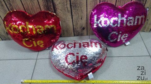 Serce cekiny 30cm KOCHAM CIĘ S1531 Serce cekiny 30cm KOCHAM CIĘ S1531