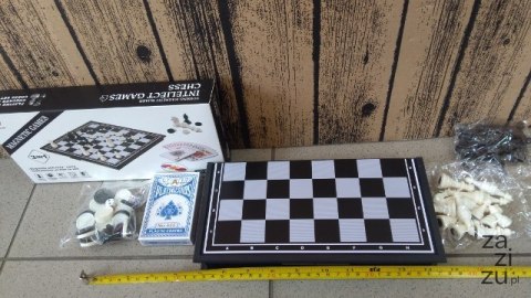 Szachy magnetyczne+warcaby+karty 3w1 Szachy magnetyczne+warcaby+karty 3w1
