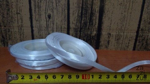 Wstążka satynowa 6mmx32m BIAŁA 4szt. | AX06-01 Wstążka satynowa 6mmx32m BIAŁA 4szt. | AX06-01