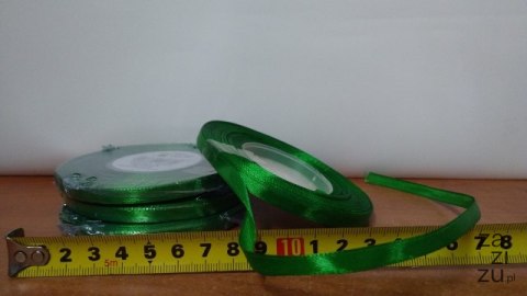 Wstążka satynowa 6mmx32m CIEMNO-ZIELONA 4szt. | AX06-20 Wstążka satynowa 6mmx32m CIEMNO-ZIELONA 4szt. | AX06-20