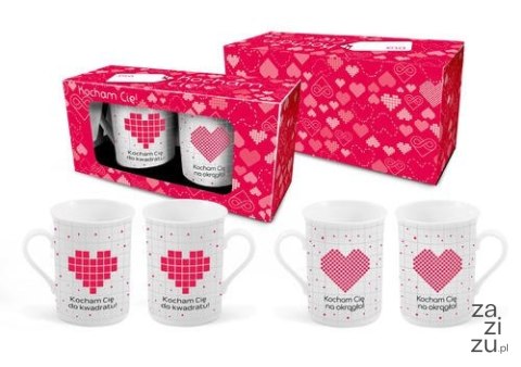 Zestaw 2 kubków NBC wysokich 290ml - Kocham Cię do kwadratu / na okrągło Zestaw 2 kubków NBC wysokich 290ml - Kocham Cię do kwadratu / na okrągło