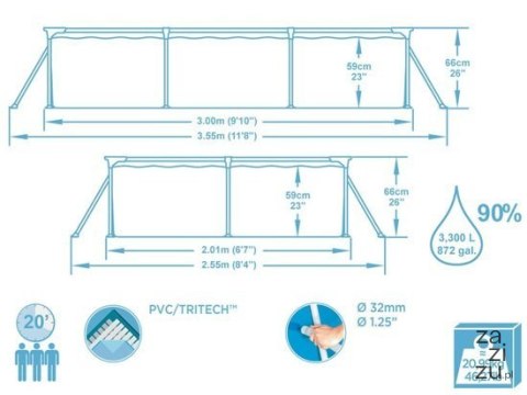 Basen STELAŻOWY 300x201x66cm 8w1 Bestway 56411 Basen STELAŻOWY 300x201x66cm 8w1 Bestway 56411