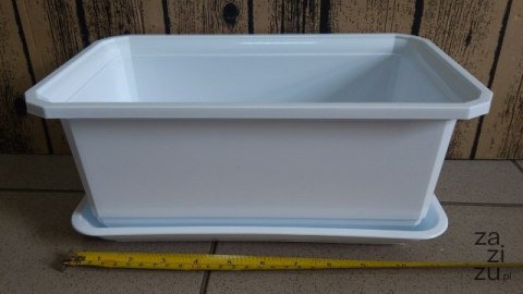 Doniczka balkonowa z podstawką 30cm BIAŁA Doniczka balkonowa z podstawką 30cm BIAŁA