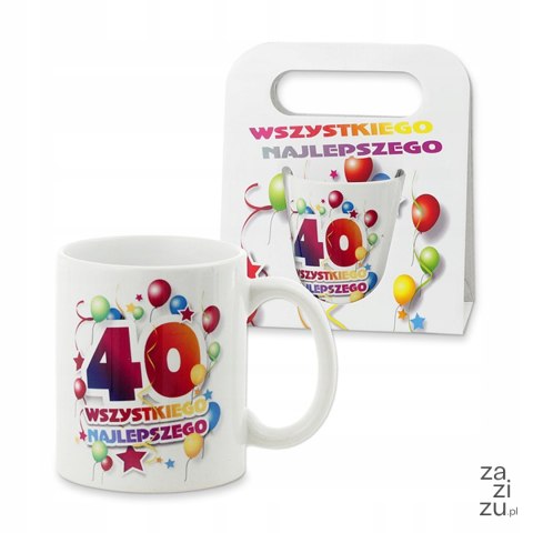 Kubek w torebce Wszystkiego najlepszego ''40''