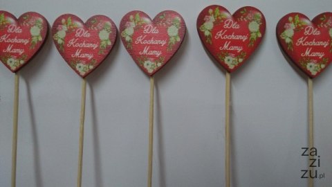 Serce na piku 10szt MAMA, 26 x 4 cm Serce na piku 10szt MAMA, 26 x 4 cm