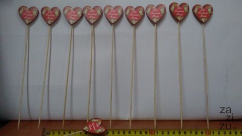 Serce na piku 10szt MAMA, 26 x 4 cm Serce na piku 10szt MAMA, 26 x 4 cm