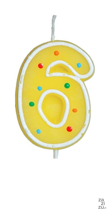 Świeczka 12szt. urodziny ''6'' KROPKI Świeczka 12szt. urodziny ''6'' KROPKI