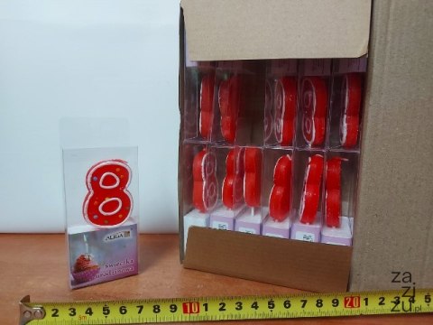 Świeczka 12szt. urodziny ''8'' KROPKI Świeczka 12szt. urodziny ''8'' KROPKI