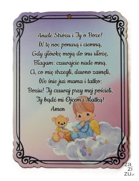 Tabliczka / obrazek 18 x 13,5 cm Aniele Stróżu i Ty Boże ! - P1296W3 Tabliczka / obrazek 18 x 13,5 cm Aniele Stróżu i Ty Boże ! - P1296W3
