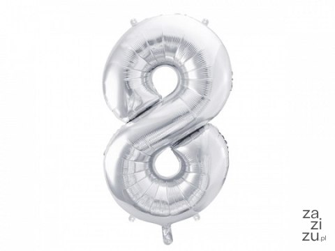 Balon cyfra 86cm ''8'' SREBRNY | FB1M-8-018 Balon cyfra 86cm ''8'' SREBRNY | FB1M-8-018