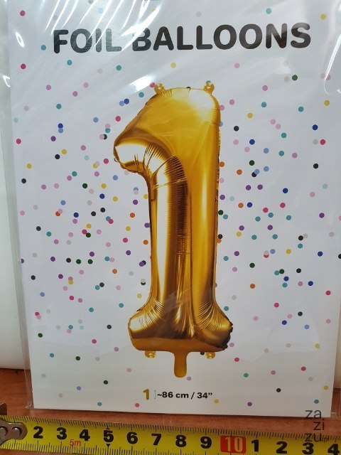 Balon foliowy ,,1'' ZŁOTO 86cm | FB1M-019 Balon foliowy ,,1'' ZŁOTO 86cm | FB1M-019