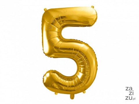 Balon foliowy ,,5'' ZŁOTO 86cm | FB1M-5-019 Balon foliowy ,,5'' ZŁOTO 86cm | FB1M-5-019