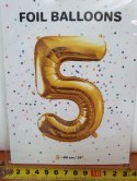Balon foliowy ,,5'' ZŁOTO 86cm | FB1M-5-019