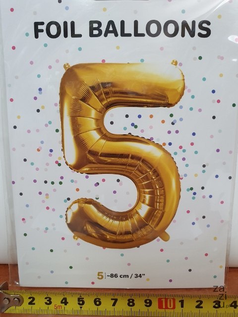 Balon foliowy ,,5'' ZŁOTO 86cm | FB1M-5-019 Balon foliowy ,,5'' ZŁOTO 86cm | FB1M-5-019