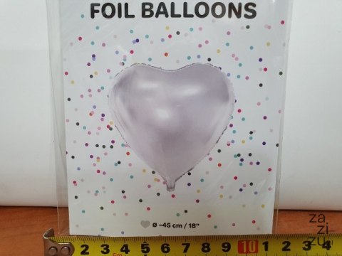 Balon foliowy SERCE BIAŁE 45cm | FB9M-008 Balon foliowy SERCE BIAŁE 45cm | FB9M-008