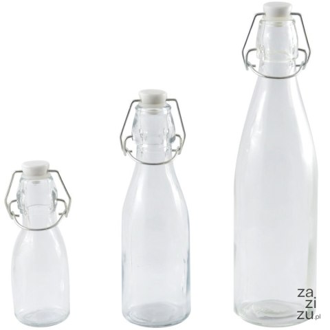 Butelka szklana z klipsem 500ml okrągła 6szt. Butelka szklana z klipsem 500ml okrągła 6szt.