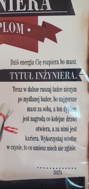 Dyplom INŻYNIERA Dyplom INŻYNIERA